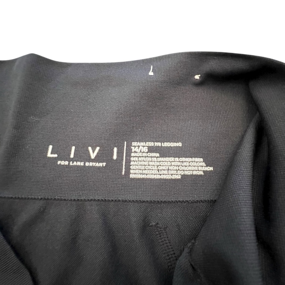 Livi Women's Seamless 7/8 High Rise Leggings 14/16 Sporty Gym Active Black‎ Pink - Picture 10 of 12